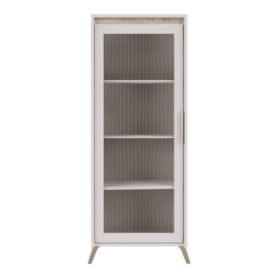 Σύνθετο σαλονιού Belka  κρεμ με oak 210,6x45x152,6εκ
