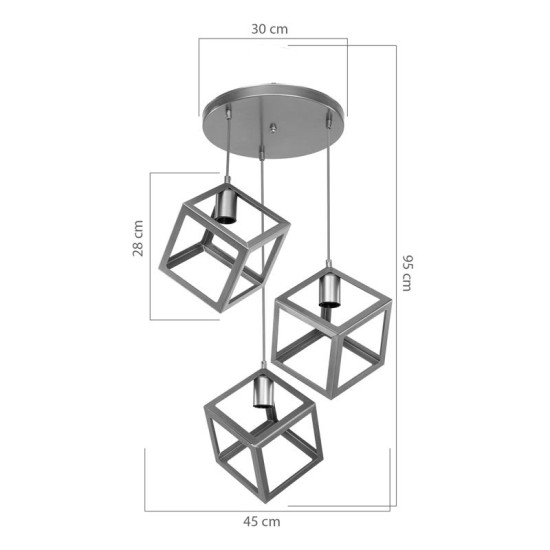 Φωτιστικό οροφής τρίφωτο Deepora  Ε27 χρυσό 30x80x80εκ Model: 193-000049