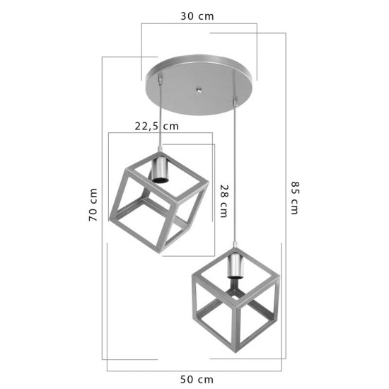 Φωτιστικό οροφής δίφωτο Deepora  Ε27 λευκό 30x65x80εκ Model: 193-000051