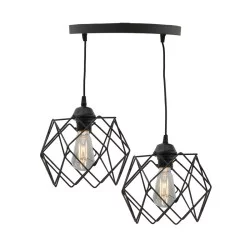 Φωτιστικό οροφής δίφωτο Zocie  Ε27 μαύρο Φ30x70εκ