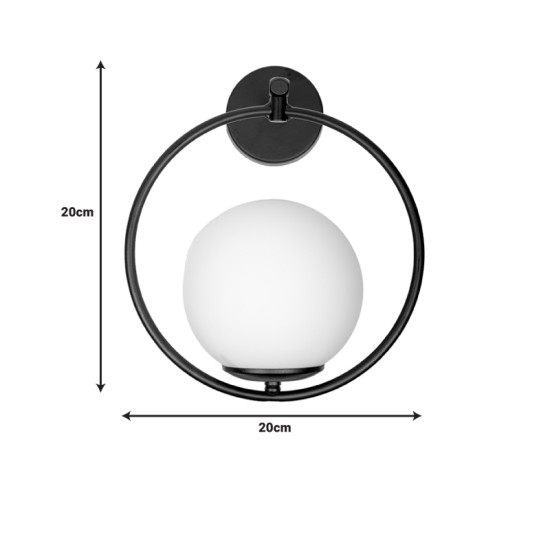 Φωτιστικό τοίχου-απλίκα Blento  E27 μαύρο μέταλλο Φ20x20εκ