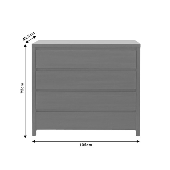 Συρταριέρα Selina pakoworld 4ων συρταριών wenge 105x40.5x92εκ Model: 195-000003