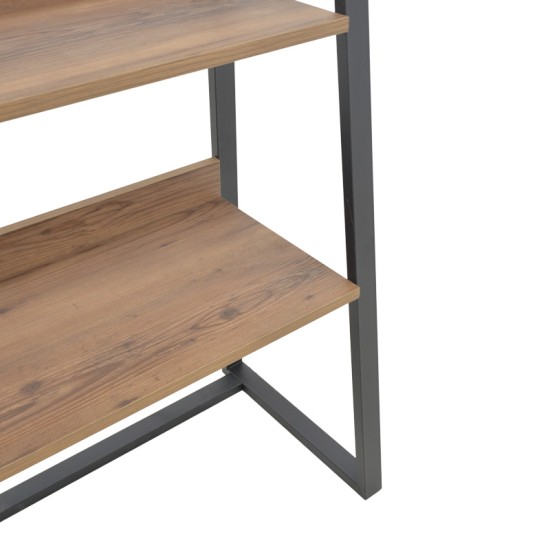 Βιβλιοθήκη Ryder καρυδί-μαύρο 75x36x185εκ Βιβλιοθήκη Ryder καρυδί-μαύρο 75x36x185εκ