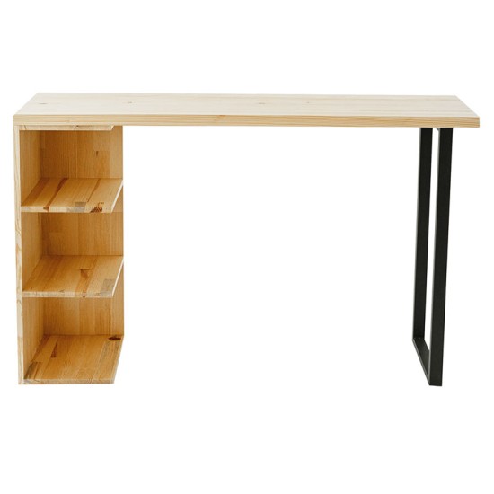 Τραπέζι μπαρ Collins pakoworld φυσικό ξύλο πεύκου 35mm φυσικό-μαύρο 139x29x90εκ Model: 197-000067