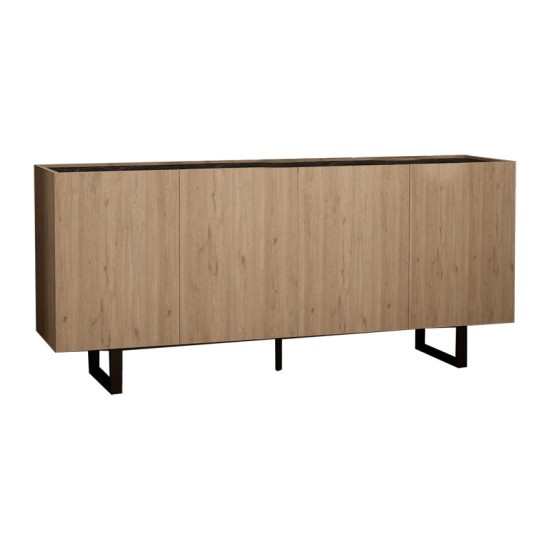 Μπουφές Kioubo  μελαμίνης oak-μαύρο 180x42x80εκ