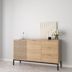 Μπουφές Leodrif  μελαμίνης oak-μαύρο 140x40x80εκ Model: 197-000183