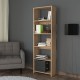 Βιβλιοθήκη Robelo  μελαμίνης oak 48.6x22x160εκ Model: 197-000202