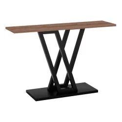 Κονσόλα Wirmo  καρυδί μελαμίνης-πόδι μαύρο μέταλλο 110x30x80εκ