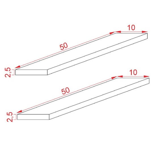 Ραφιέρα τοίχου Tipina  pine wood σε φυσική απόχρωση 50x8.5x4εκ