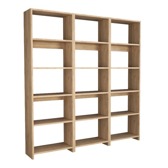 Βιβλιοθήκη Rabuku  σε oak  απόχρωση 146x22x123εκ