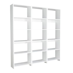 Βιβλιοθήκη Rabuku  σε λευκή απόχρωση 146x22x160εκ
