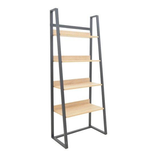 Βιβλιοθήκη Ryder σε oak-μαύρη απόχρωση 75x36x185εκ Βιβλιοθήκη Ryder σε oak-μαύρη απόχρωση 75x36x185εκ