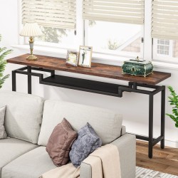 Κονσόλα Onole  σε καρυδί - μαύρο μέταλλο 180x35x82εκ