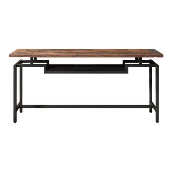 Κονσόλα Onole  σε καρυδί - μαύρο μέταλλο 180x35x82εκ