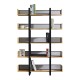 Βιβλιοθήκη Musha μέταλλο μαύρο με oak απόχρωση 120x22x185εκ Βιβλιοθήκη Musha μέταλλο μαύρο με oak απόχρωση 120x22x185εκ