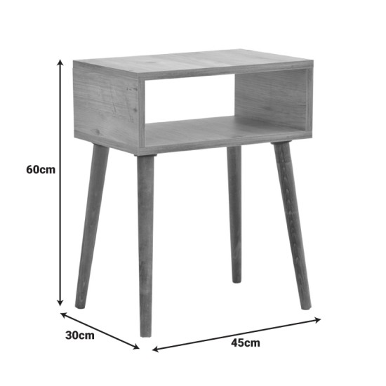 Κομοδίνο Hank  σε φυσική απόχρωση 45x30x60εκ