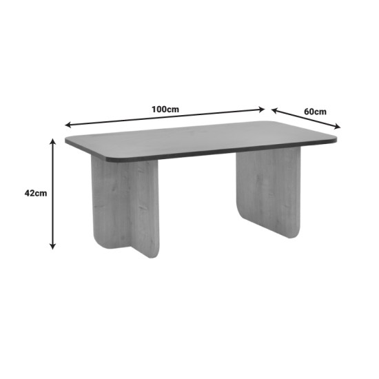 Τραπέζι Beca  σε oak-μαύρο απόχρωση 100x60x42εκ