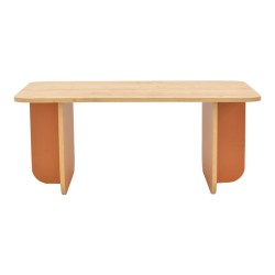 Τραπέζι Bοca  σε oak-κεραμιδί απόχρωση 100x60x42εκ