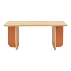 Τραπέζι Bοca  σε oak-κεραμιδί απόχρωση 100x60x42εκ
