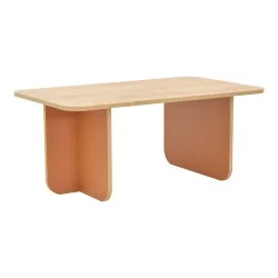 Τραπέζι Bοca  σε oak-κεραμιδί απόχρωση 100x60x42εκ