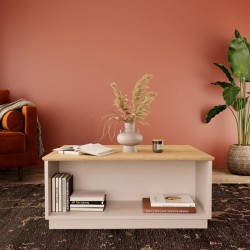 Τραπέζι Monik  σε oak-ανοιχτό γκρι απόχρωση 90x56x40εκ