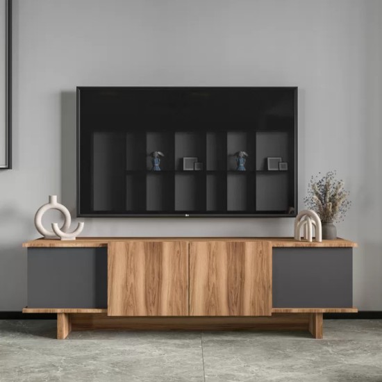 Έπιπλο τηλεόρασης Aramos σε ανθρακί-oak απόχρωση 180x33x50εκ Έπιπλο τηλεόρασης Aramos σε ανθρακί-oak απόχρωση 180x33x50εκ