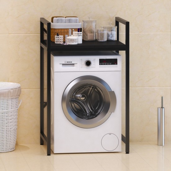 Ραφιέρα στήριξης πλυντηρίου - στεγνωτηρίου Delavar  μέταλλο μαύρο 72x60x116εκ