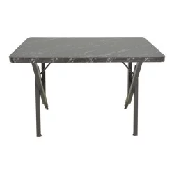 Τραπέζι Vertex  μαυρο εφέ μαρμάρου με μαύρα μεταλλικά πόδια 110x70x72εκ