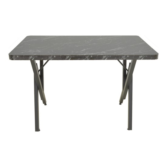 Τραπέζι Vertex  μαυρο εφέ μαρμάρου με μαύρα μεταλλικά πόδια 110x70x72εκ