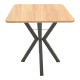 Τραπέζι Arenya  φυσική απόχρωση με μαύρα μεταλλικά πόδια 70x70x72εκ
