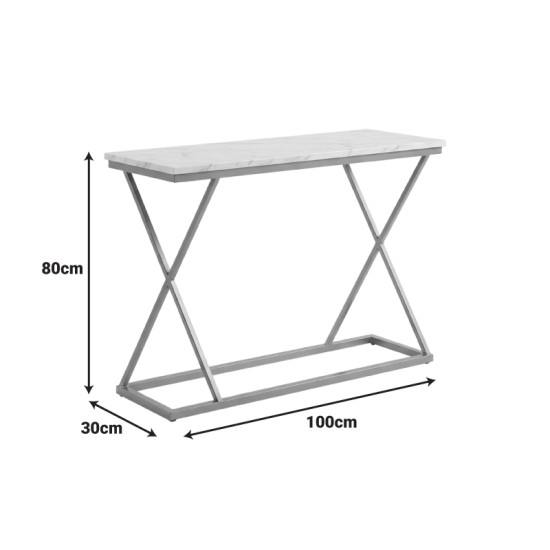 Κονσόλα Glimmer  καρυδί με μαύρο μέταλλο 100x30x80εκ