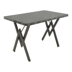 Τραπέζι Vertex  μαύρο μαρμάρου και μέταλλο 110x70x72εκ