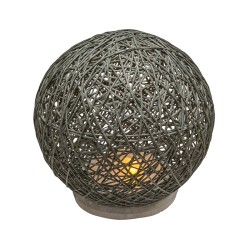 Επιτραπέζιο φωτιστικό Ball pakoworld ανθρακί led μπαταρία Φ18,5x18εκ Model: 199-000101