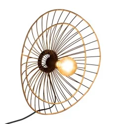 Φωτιστικό τοίχου-απλίκα Alara  E27 40W χρυσό-μαύρο Φ45x11εκ