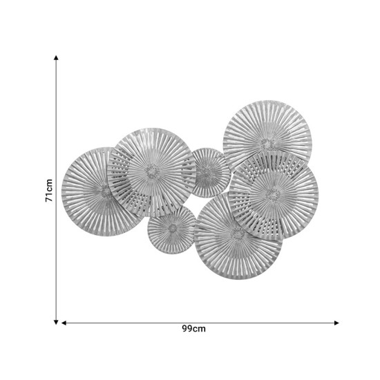 Διακοσμητικό τοίχου Circlie  χρυσό μέταλλο 99x4x71εκ Model: 199-000557