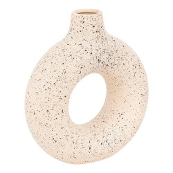 Βάζο Circkly  κεραμικό σε λευκή-μαύρη απόχρωση 27x9.5x30εκ