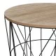 Βοηθητικό τραπέζι Kumi  mdf επιφάνεια oak και μέταλλο σε μαύρη απόχρωση Φ40x41εκ