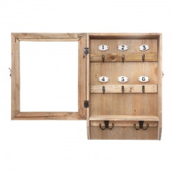 Κλειδοθήκη τοίχου Keledy  ξύλο ελάτου σε φυσική απόχρωση 26.4x8x38εκ