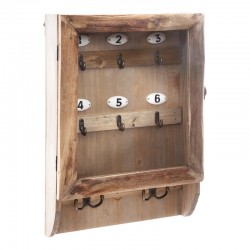 Κλειδοθήκη τοίχου Keledy  ξύλο ελάτου σε φυσική απόχρωση 26.4x8x38εκ