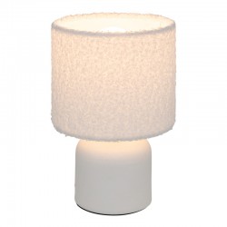 Επιτραπέζιο φωτιστικό Jela  σε λευκή απόχρωση Φ14x22εκ