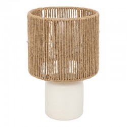 Επιτραπέζιο φωτιστικό Leyda  κεραμικό σε λευκή-φυσική απόχρωση Φ16x24εκ