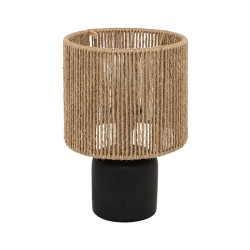 Επιτραπέζιο φωτιστικό Leyda  κεραμικό σε μαύρο-φυσική απόχρωση Φ16x24εκ