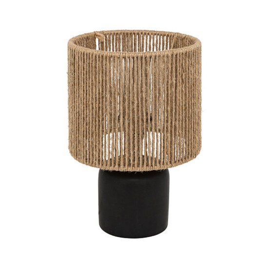 Επιτραπέζιο φωτιστικό Leyda  κεραμικό σε μαύρο-φυσική απόχρωση Φ16x24εκ