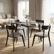 Tραπεζαρία Benson - Toto  σετ 5τμχ rustic grey - ύφασμα grey 80x80x75εκ