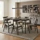 Tραπεζαρία Benson - Orlean  σετ 7τμχ rustic grey - ύφασμα γκρι 150x90x75εκ