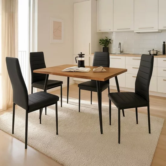 Τραπεζαρία Neve-Parker  σετ 5τμχ 120x80x75εκ