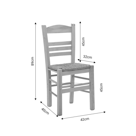 Καρέκλα καφενείου με ψάθα Ronson-Charchie  καρυδί ξύλο 42x40x89εκ Model: 200-000741