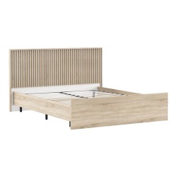 Κρεβάτι διπλό Bruse  oak-λευκό χρώμα μελαμίνης 160x200εκ Model: 200-000761