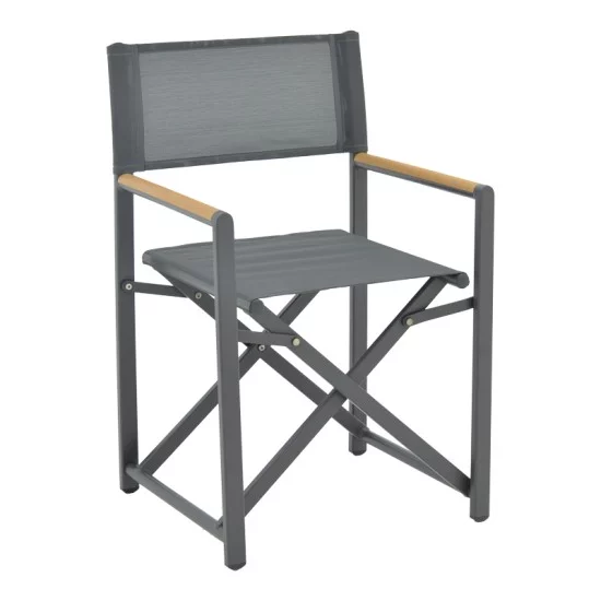 Τραπεζαρία Mabu-Thorio σετ 5τεμ  ανθρακί αλουμίνιο και plywood σε φυσική απόχρωση 160x90x75εκ