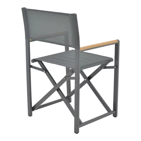 Τραπεζαρία Mabu-Thorio σετ 5τεμ  ανθρακί αλουμίνιο και plywood σε φυσική απόχρωση 160x90x75εκ